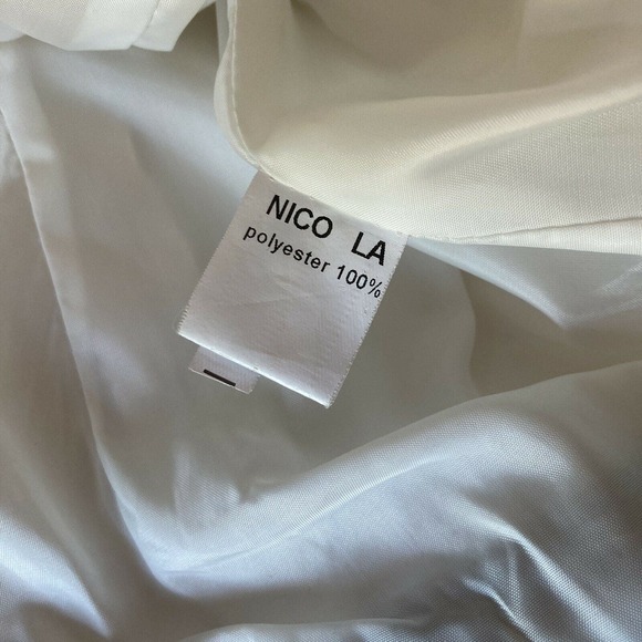 Nico La Coat Sz 8 Black Cream White Stripe Blazer Vintage Buttons 90s Y2K Womens - Picture 4 of 8